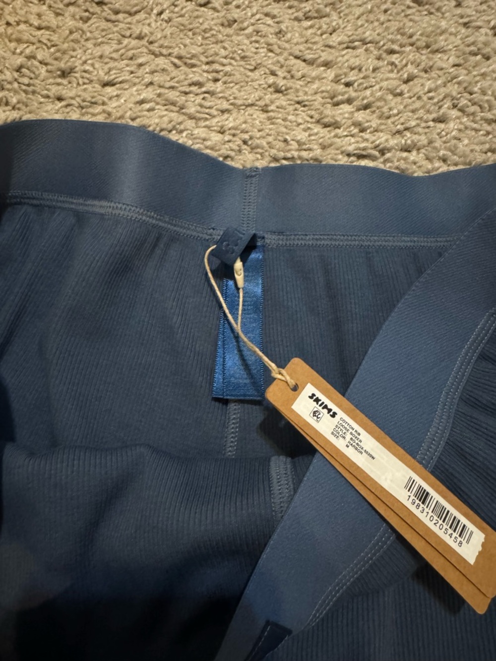 Skims Cotton Rib Loose Boxer Shorts - Picture 3 of 4